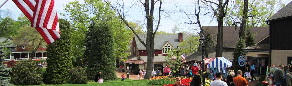 Peddler's Village is a 42-acre, outdoor shopping mall featuring 65 retail shops and merchants, 3 restaurants, a 71 room hotel and a Family Entertainment Center. in the Flemington, Hunterdon County NJ area