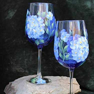 Silk Elegance Handpainted Wine Glasses